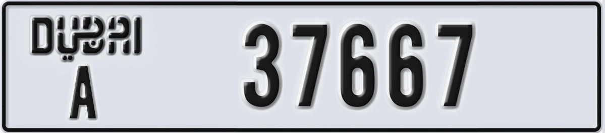 UAE License Plate Dubai A 37667