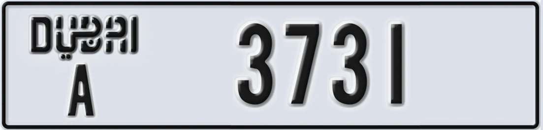 UAE License Plate Dubai A 37X31