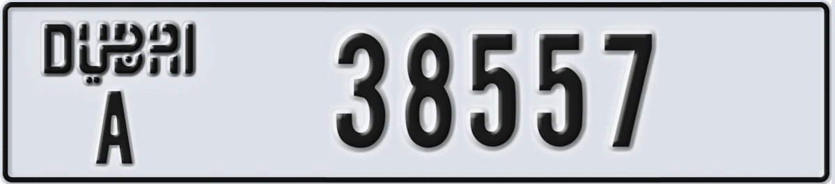 UAE License Plate Dubai A 38557