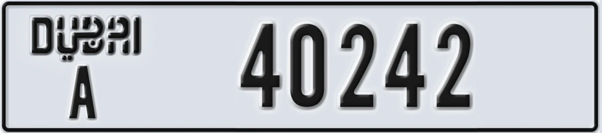 UAE License Plate Dubai A 40242