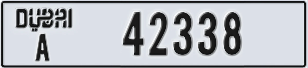 UAE License Plate Dubai A 42338