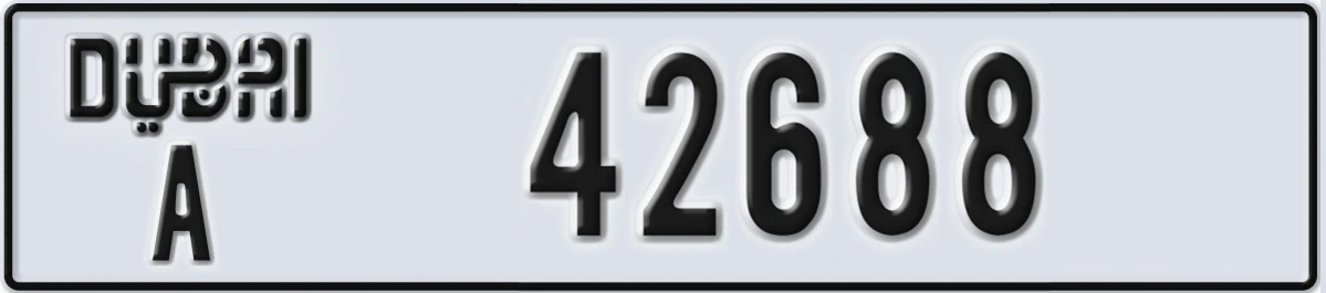 UAE License Plate Dubai A 42688