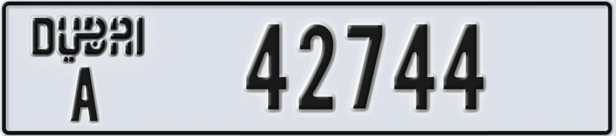 UAE License Plate Dubai A 42744