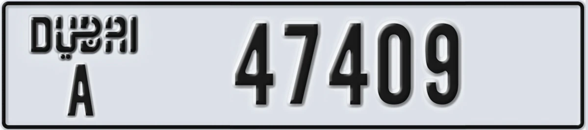 UAE License Plate Dubai A 47409