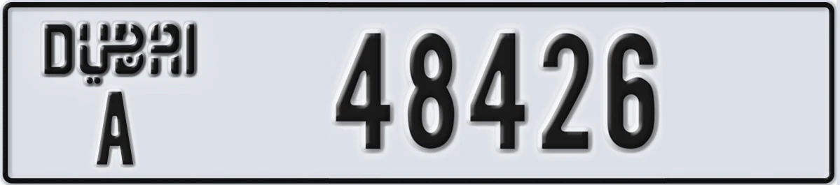 UAE License Plate Dubai A 48426