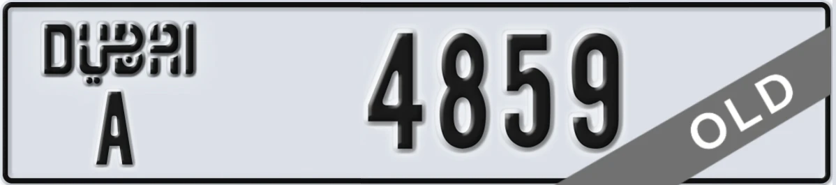 UAE License Plate Dubai A 4859