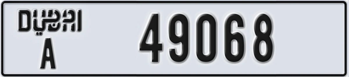 UAE License Plate Dubai A 49068