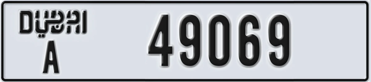 UAE License Plate Dubai A 49069