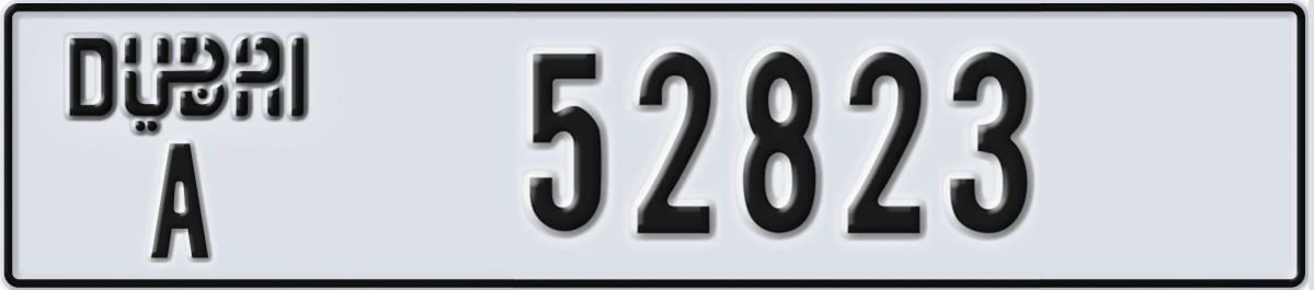UAE License Plate Dubai A 52823