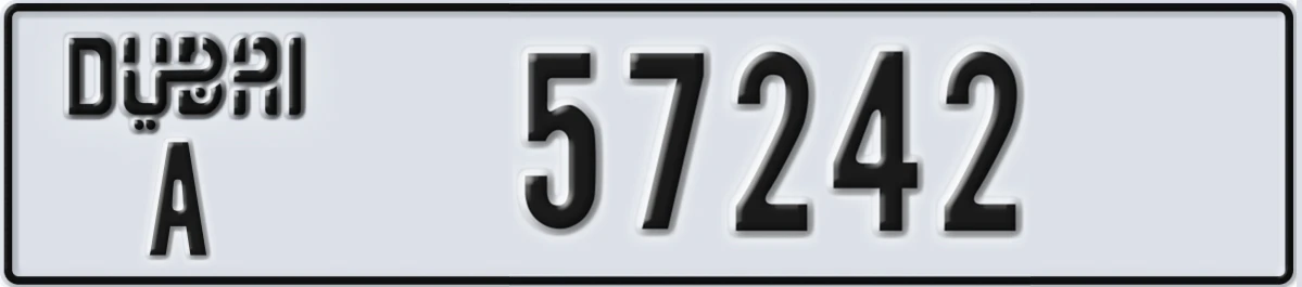 UAE License Plate Dubai A 57242