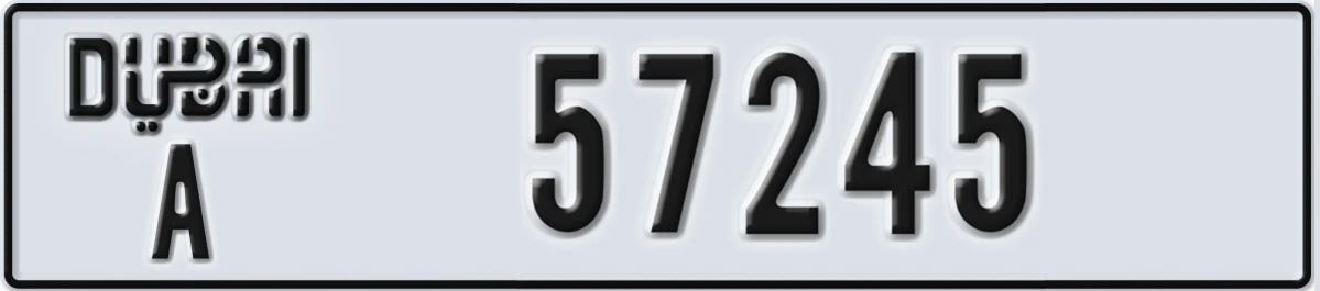 UAE License Plate Dubai A 57245