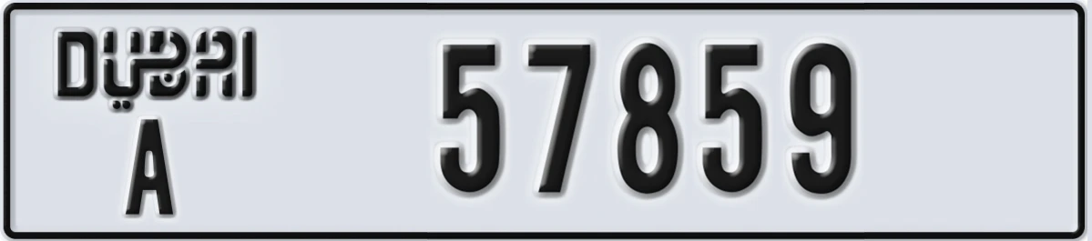 UAE License Plate Dubai A 57859