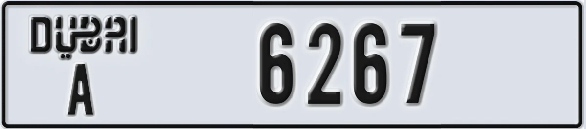 UAE License Plate Dubai A 6267