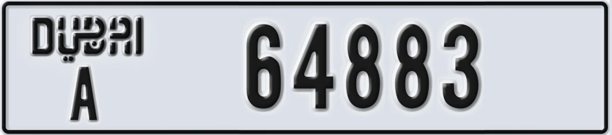 UAE License Plate Dubai A 64883