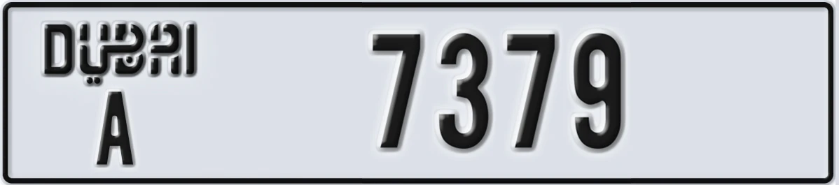 UAE License Plate Dubai A 7379