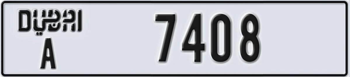 UAE License Plate Dubai A 7408