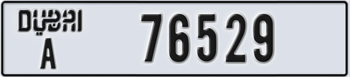 UAE License Plate Dubai A 76529
