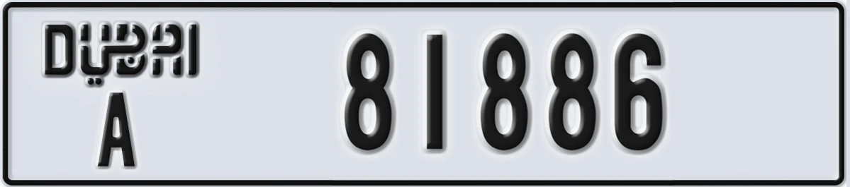 UAE License Plate Dubai A 81886