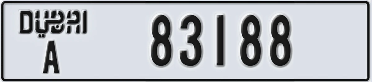 UAE License Plate Dubai A 83188