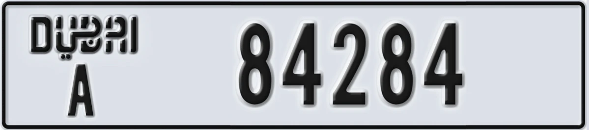 UAE License Plate Dubai A 84284