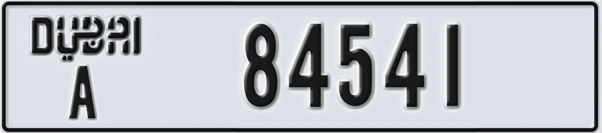 UAE License Plate Dubai A 84541