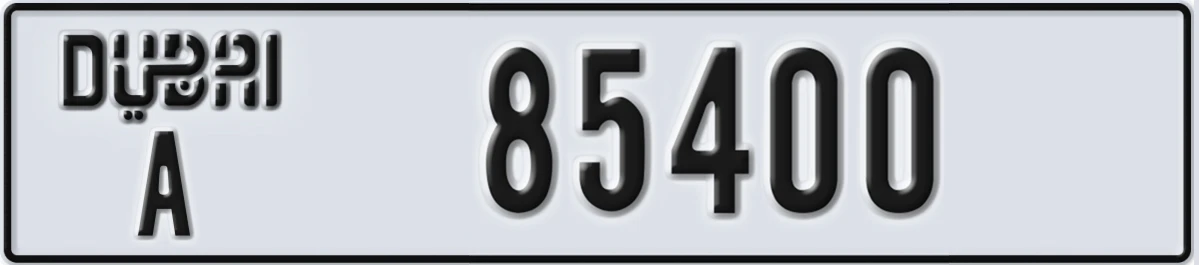 UAE License Plate Dubai A 85400