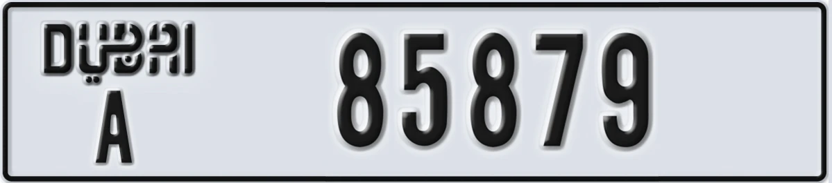 UAE License Plate Dubai A 85879
