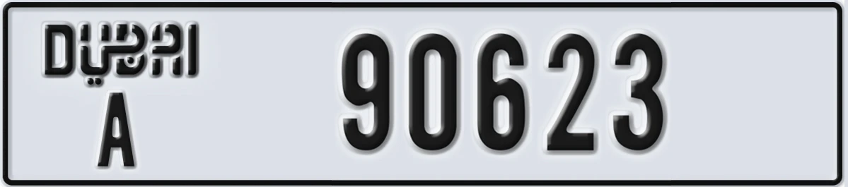 UAE License Plate Dubai A 90623