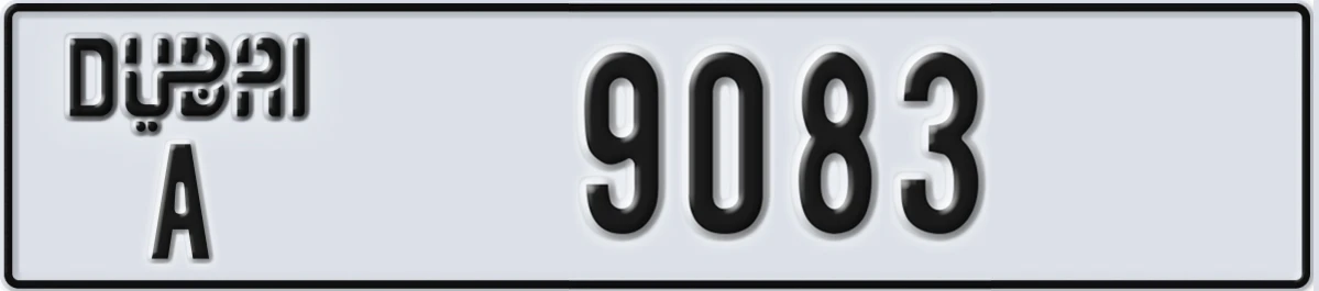 UAE License Plate Dubai A 9083