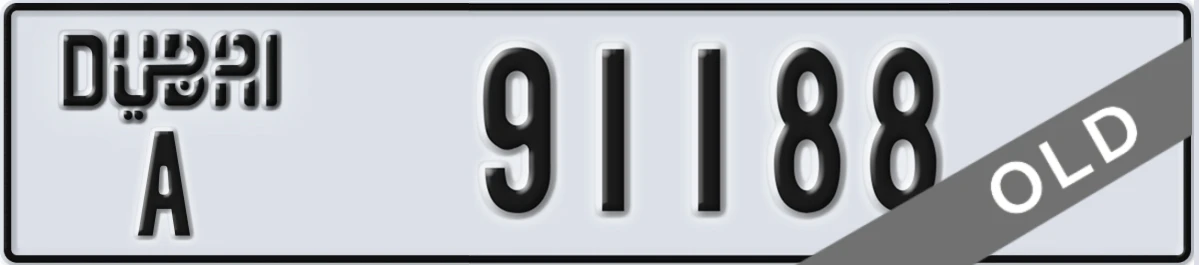 UAE License Plate Dubai A 91188