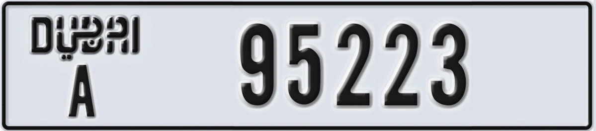 UAE License Plate Dubai A 95223