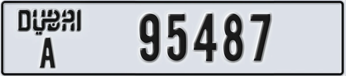 UAE License Plate Dubai A 95487