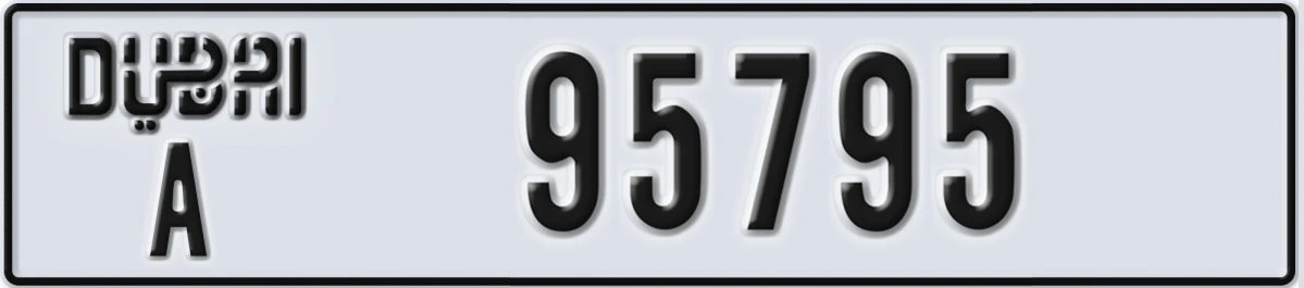 UAE License Plate Dubai A 95795