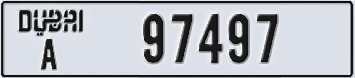UAE License Plate Dubai A 97497
