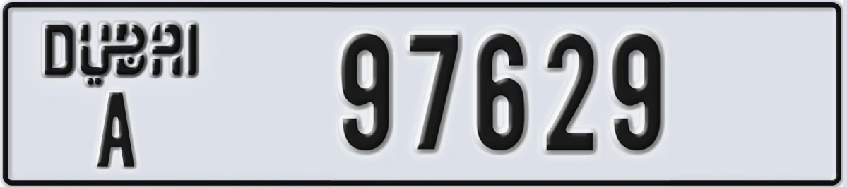 UAE License Plate Dubai A 97629