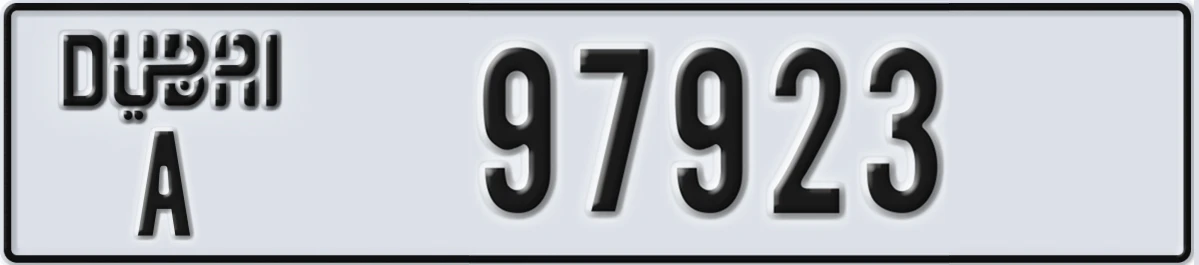 UAE License Plate Dubai A 97923