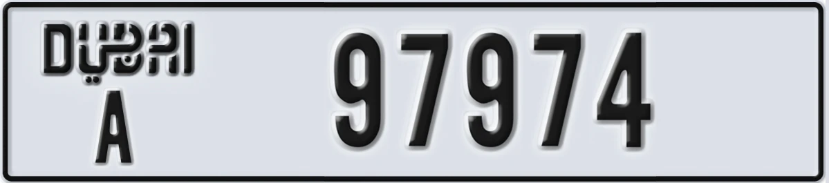 UAE License Plate Dubai A 97974