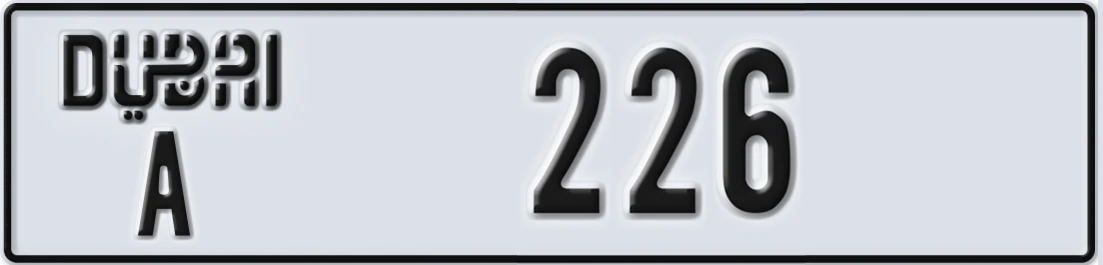 UAE License Plate Dubai A X226