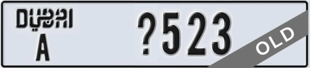 UAE License Plate Dubai A X523