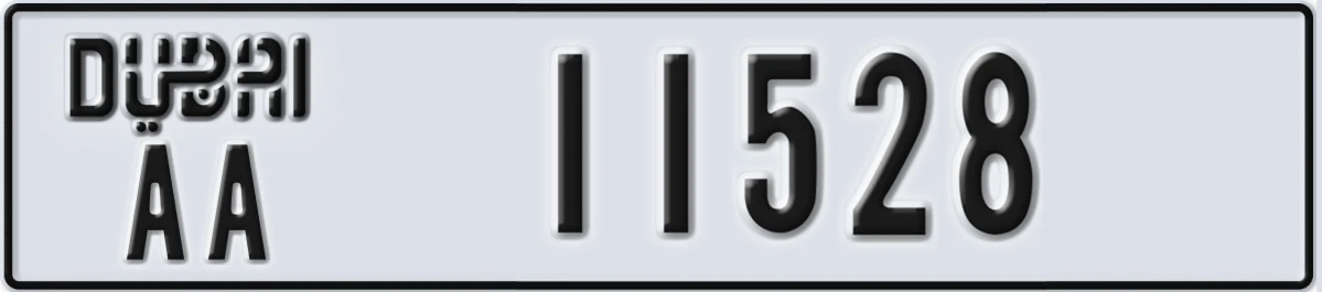 UAE License Plate Dubai AA 11528