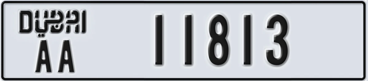 UAE License Plate Dubai AA 11813