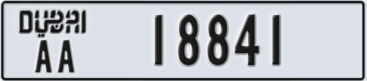 UAE License Plate Dubai AA 18841