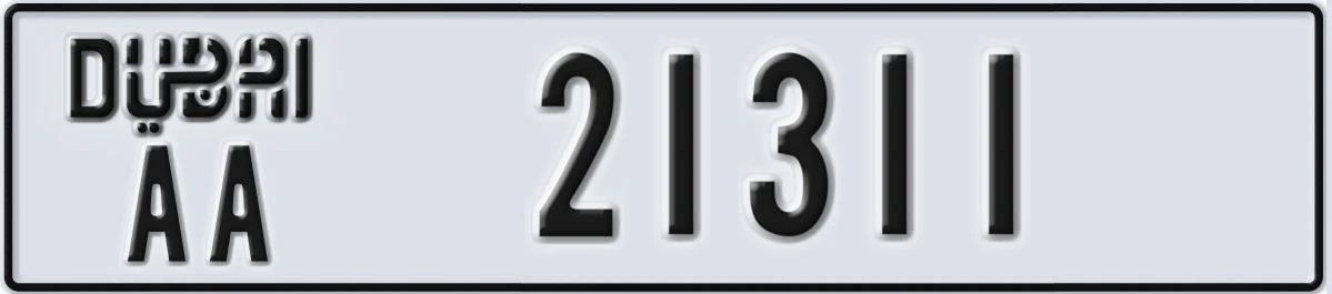 UAE License Plate Dubai AA 21311