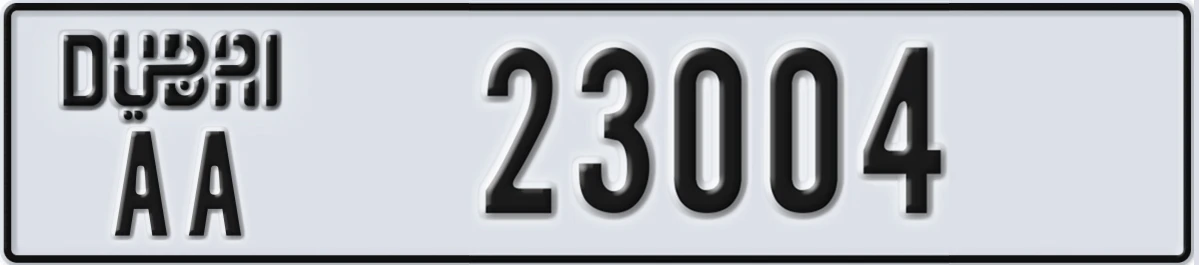 UAE License Plate Dubai AA 23004