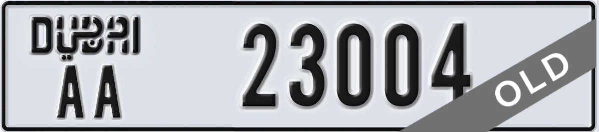 UAE License Plate Dubai AA 23004