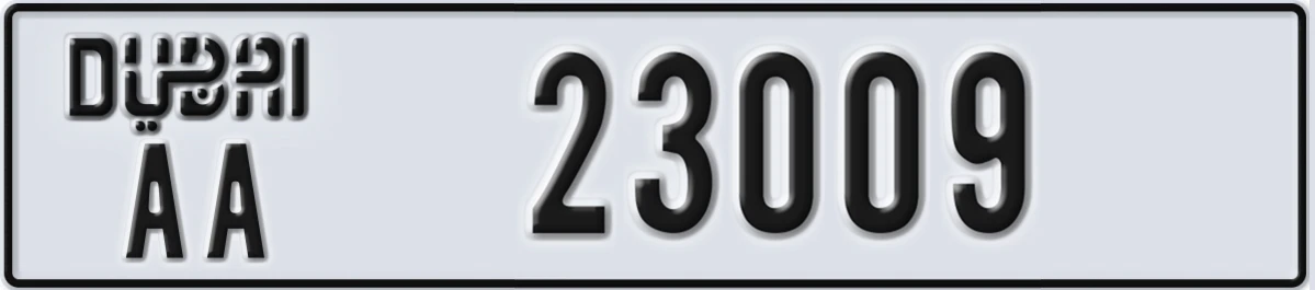 UAE License Plate Dubai AA 23009