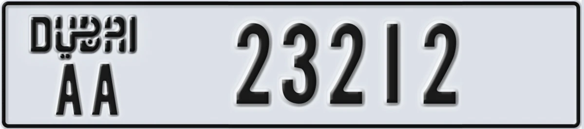 UAE License Plate Dubai AA 23212