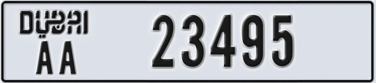 UAE License Plate Dubai AA 23495