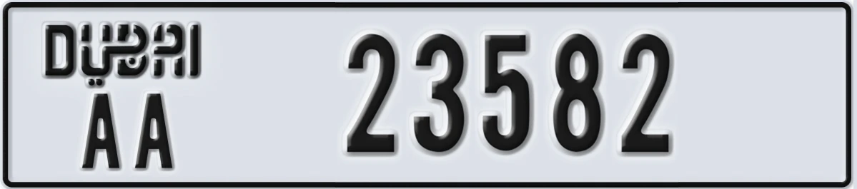 UAE License Plate Dubai AA 23582