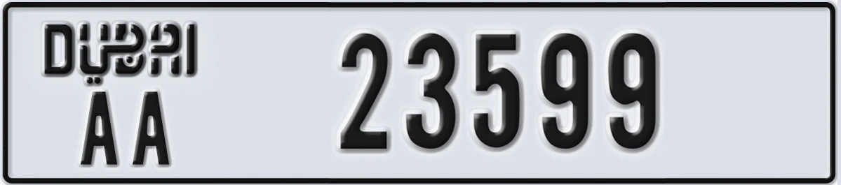UAE License Plate Dubai AA 23599